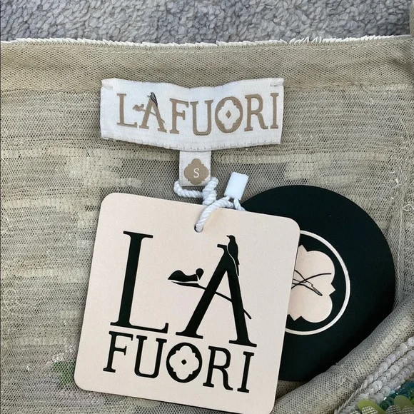 NWT La Fuori Whispering Blooms Ombre Embellished Sequin Tulle Gown Maxi Dress S - Picture 11 of 17